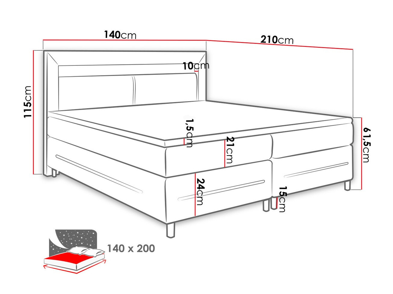 Boxspringbett Ros (Soft 010)