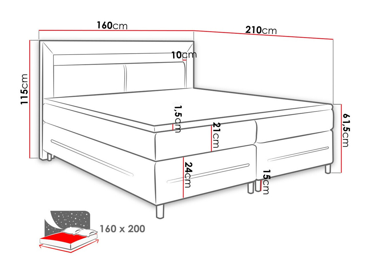 Boxspringbett Ros (Soft 010)