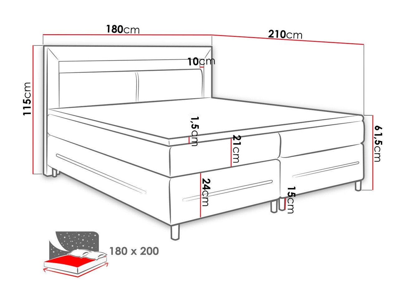 Boxspringbett Ros (Soft 010)