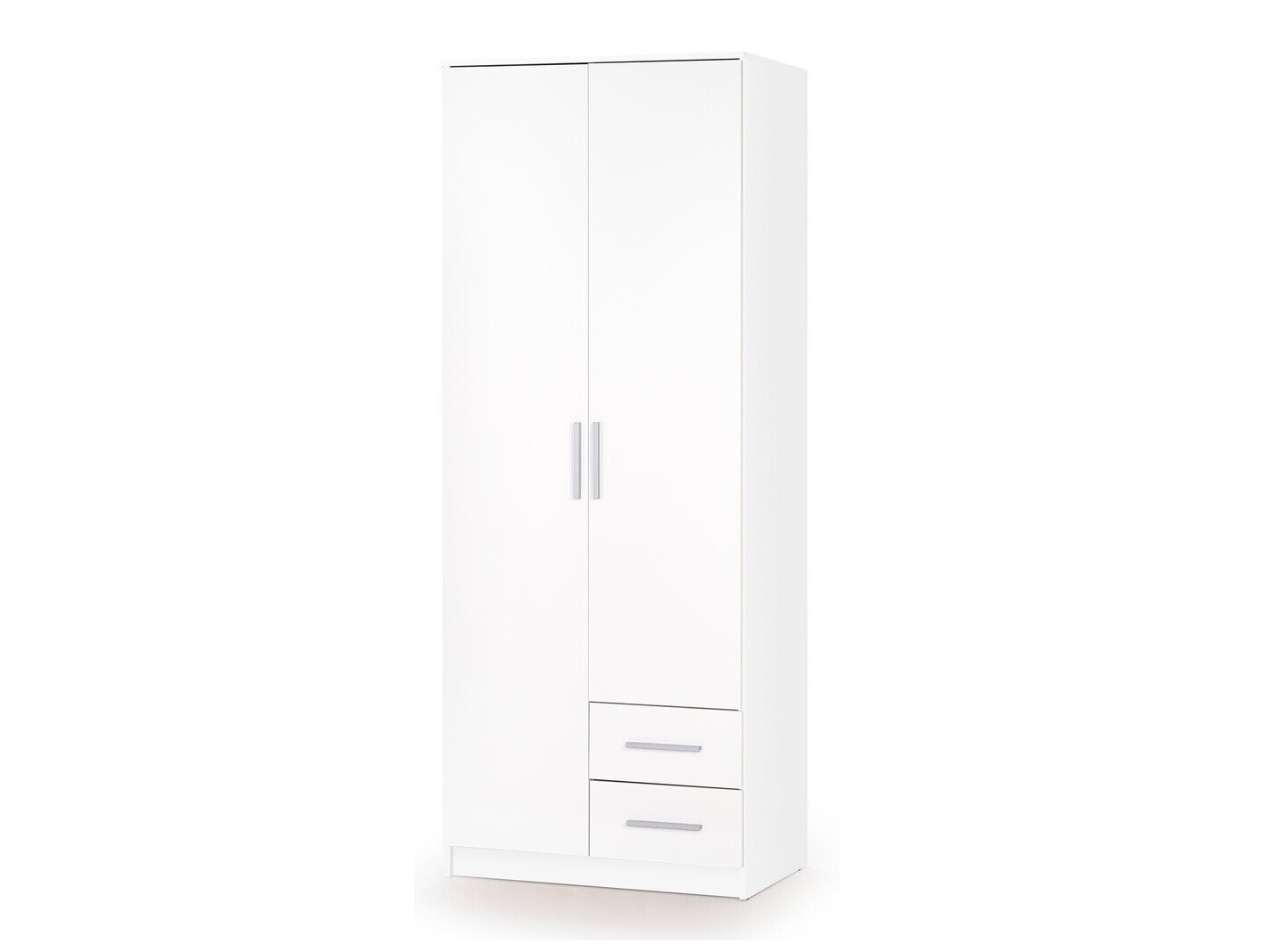 Kleiderschrank Cirveso 112 (Weiß + Weiß glänzend)