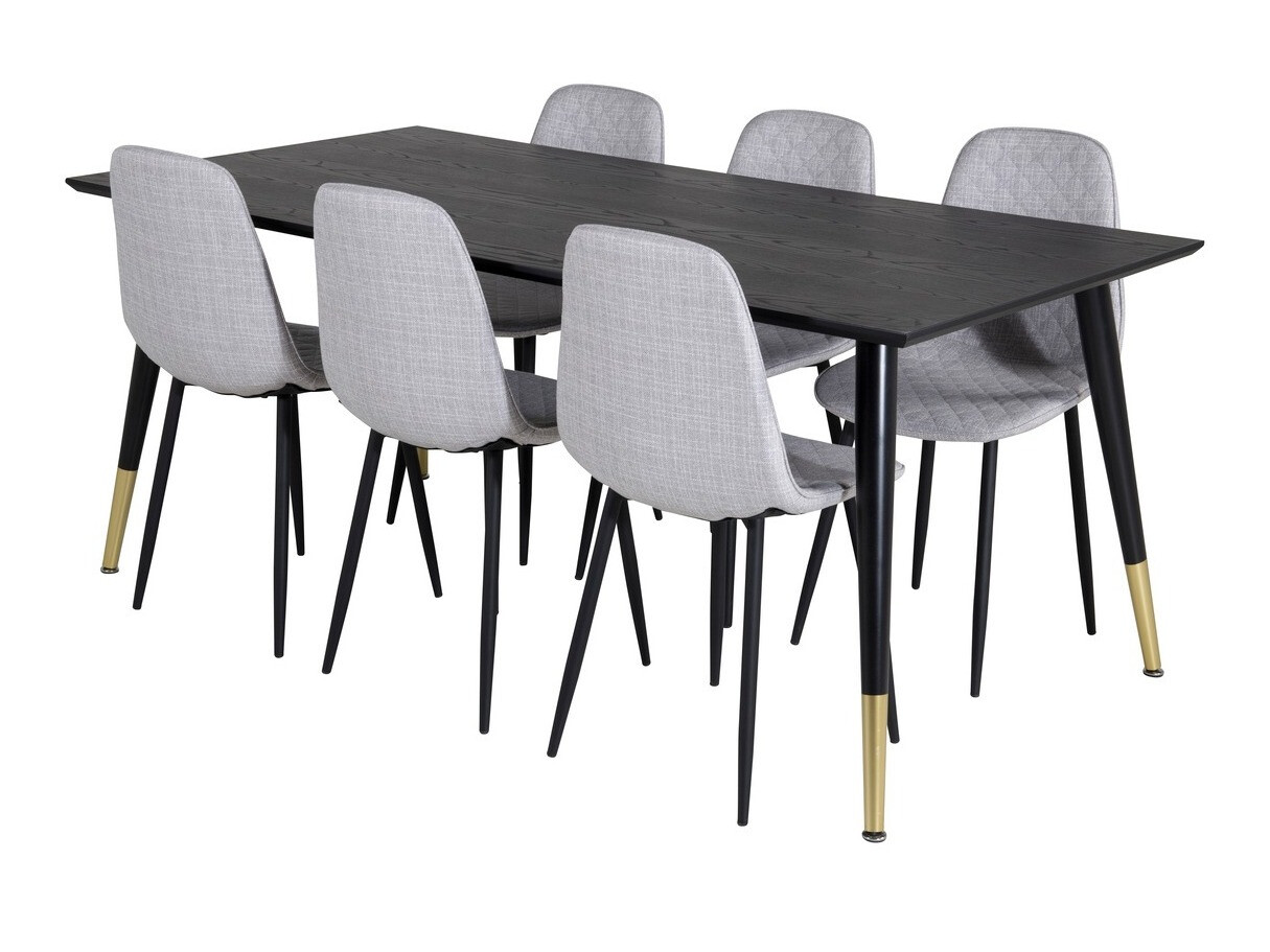 Essgruppe Dallas 2594 (Schwarz + Messing)