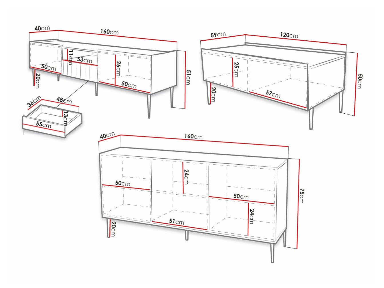 Wohnzimmer-Sets Merced B131 (Weiß glänzend + Weiß)