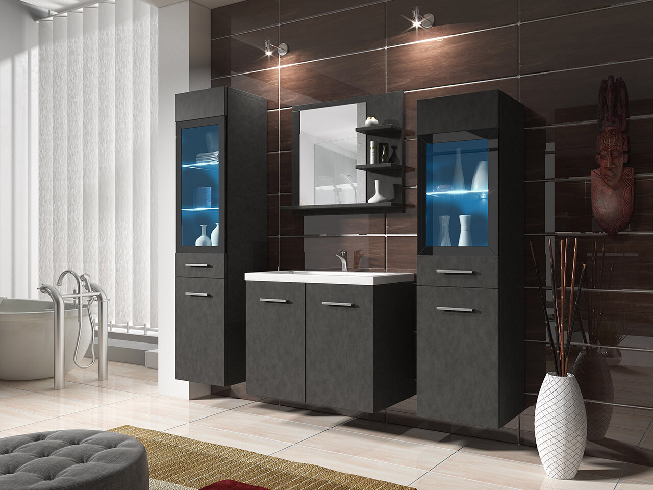 Badezimmer-Set Scientia IV (Matera grau)