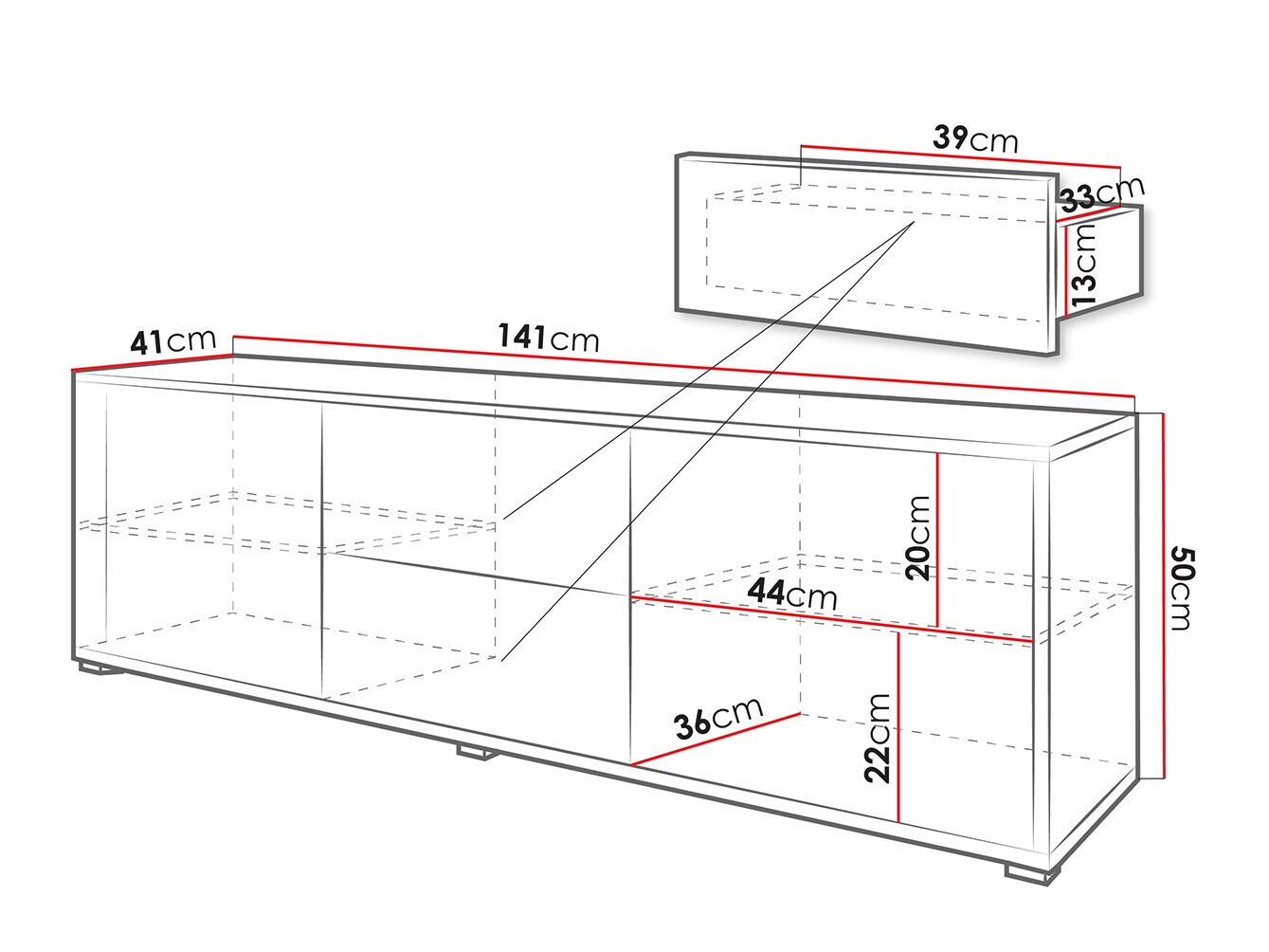 TV-Möbel Comfivo Tutela (Weiß)