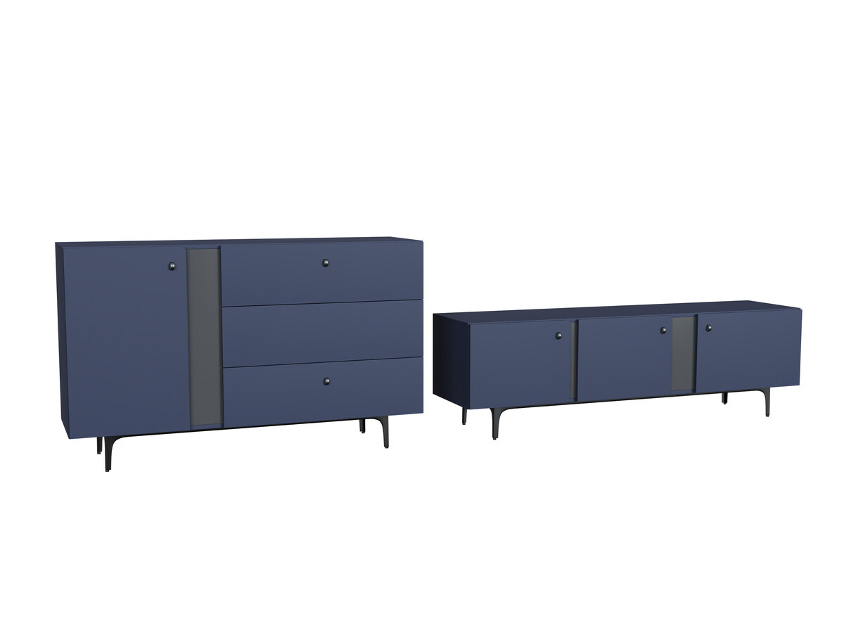 Wohnzimmer-Sets Fresno AF108 (Blau)