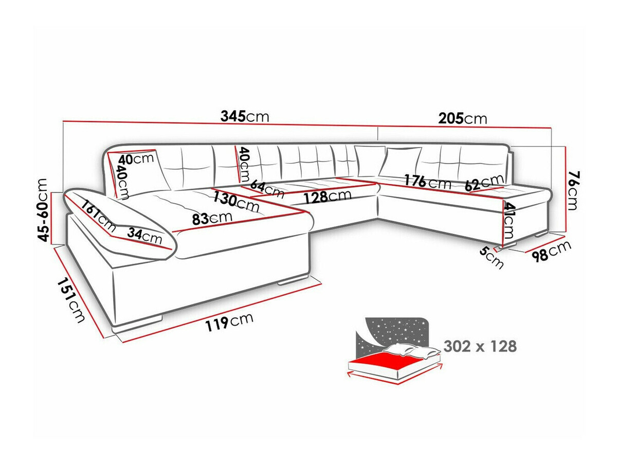 Ecksofa Comfivo 150 (Poso 14)