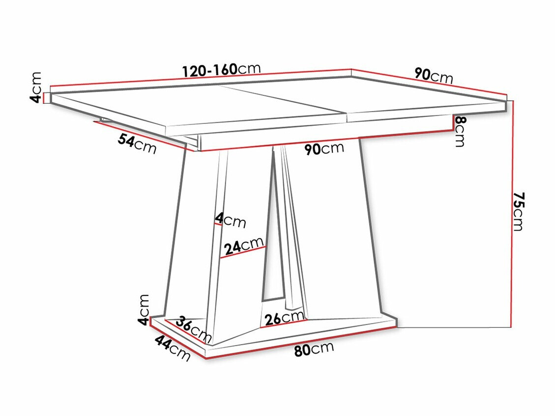 Tisch Goodyear 107 (Artisan Eichenholzoptik + Schwarz)