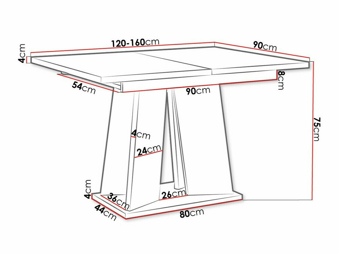 Tisch Goodyear 107 (Weiß glänzend + Beton)