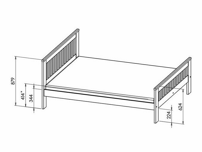 Bett Ogden 162 (Anthrazit)