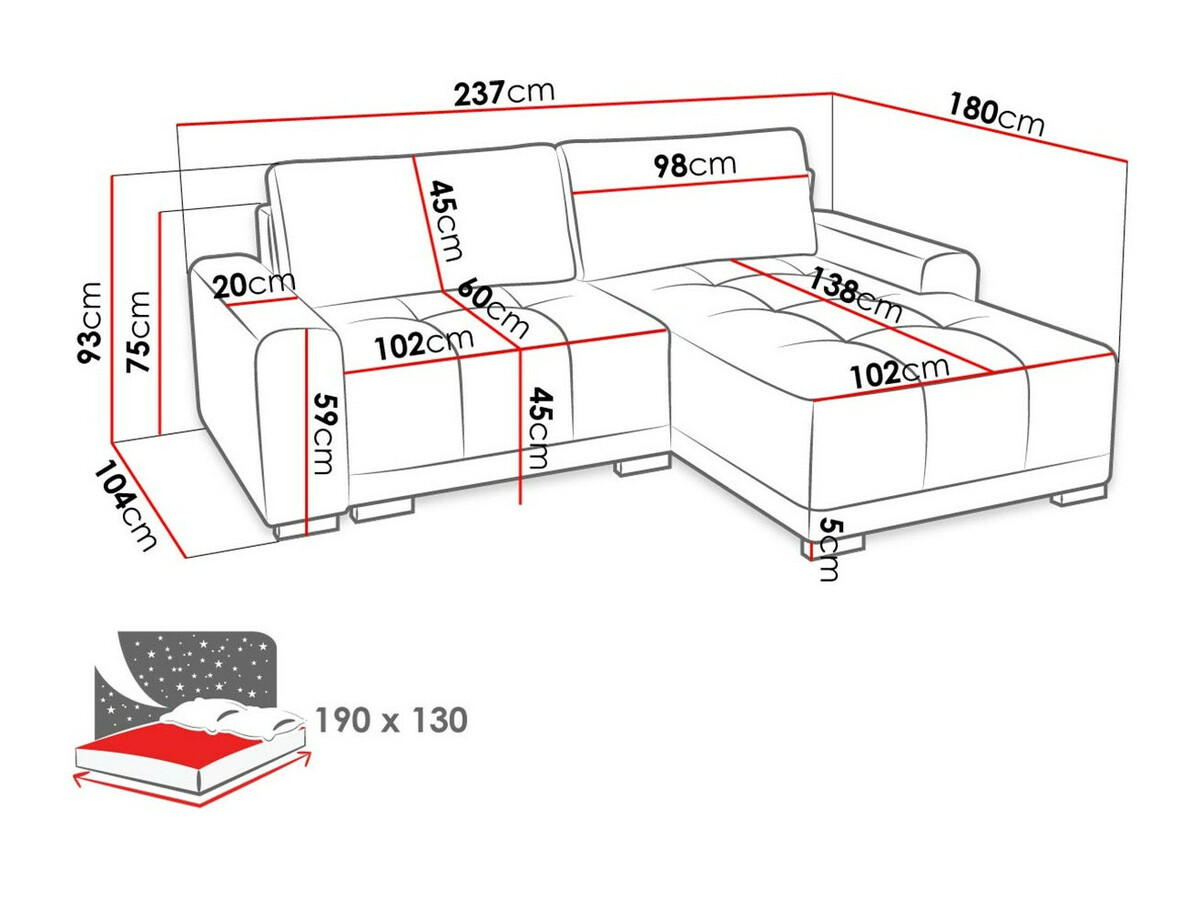 Ecksofa Columbus 183 (Paros 06)