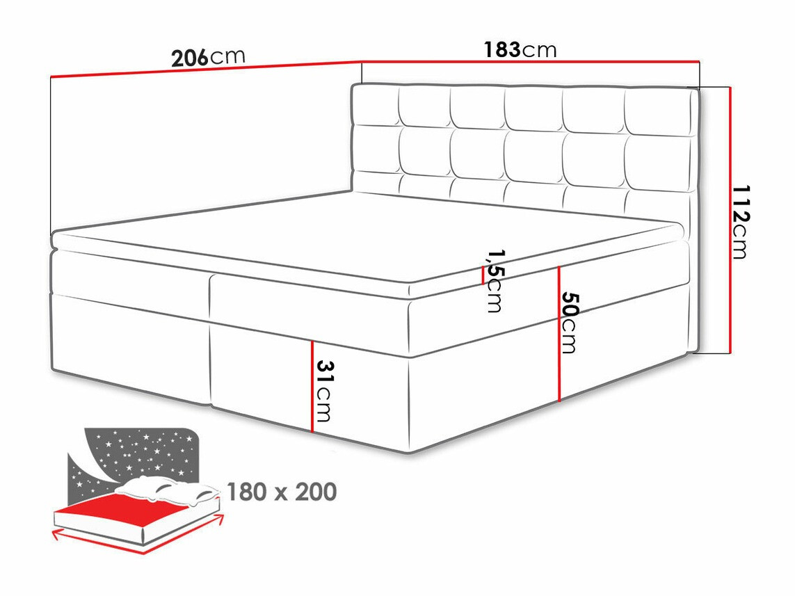 Boxspringbett Comfivo Osculum I (Muna 08)