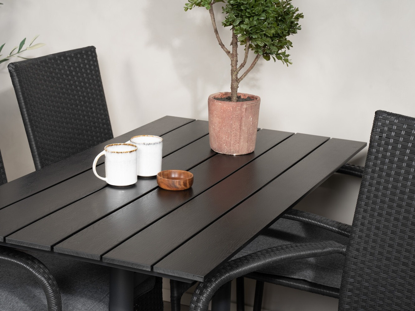 Tisch und Stühle Dallas 2209 (Schwarz + Grau)