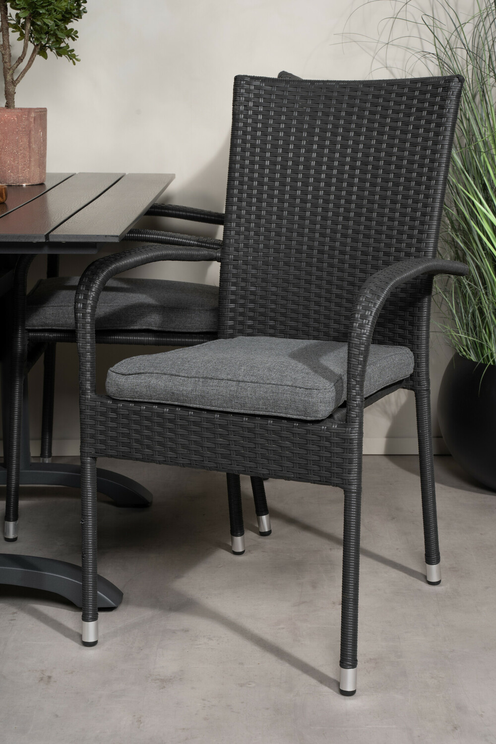 Tisch und Stühle Dallas 2209 (Schwarz + Grau)