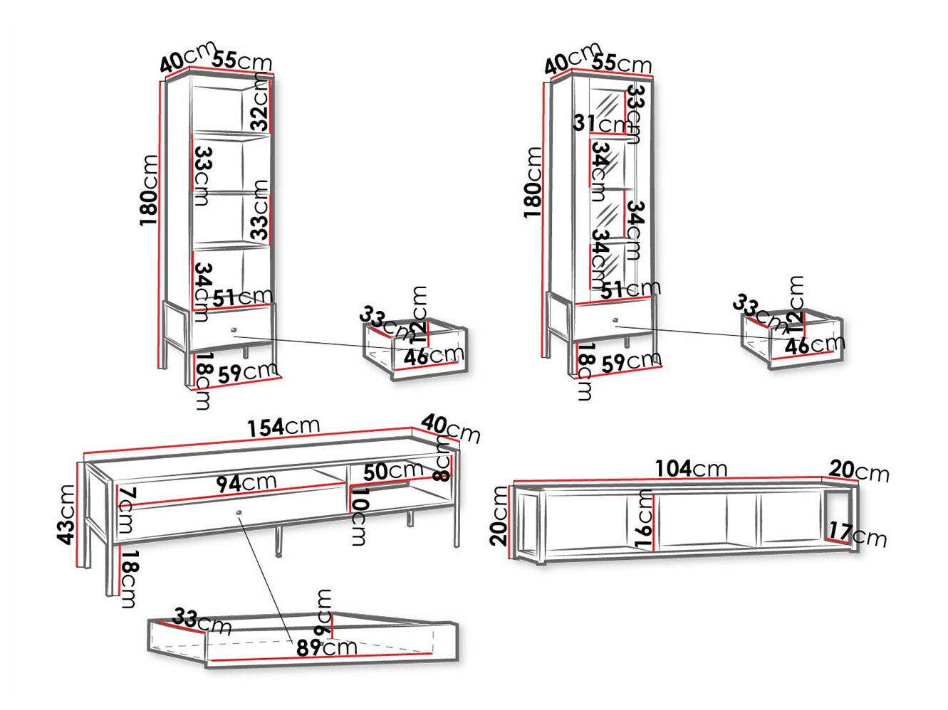 Wohnzimmer-Sets Toledo H110