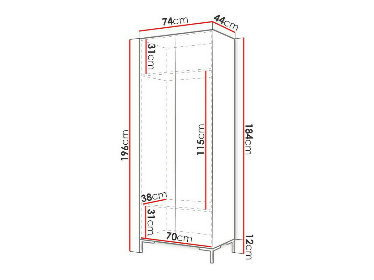 Kleiderschrank Nomal I (Schwarz + Gold)
