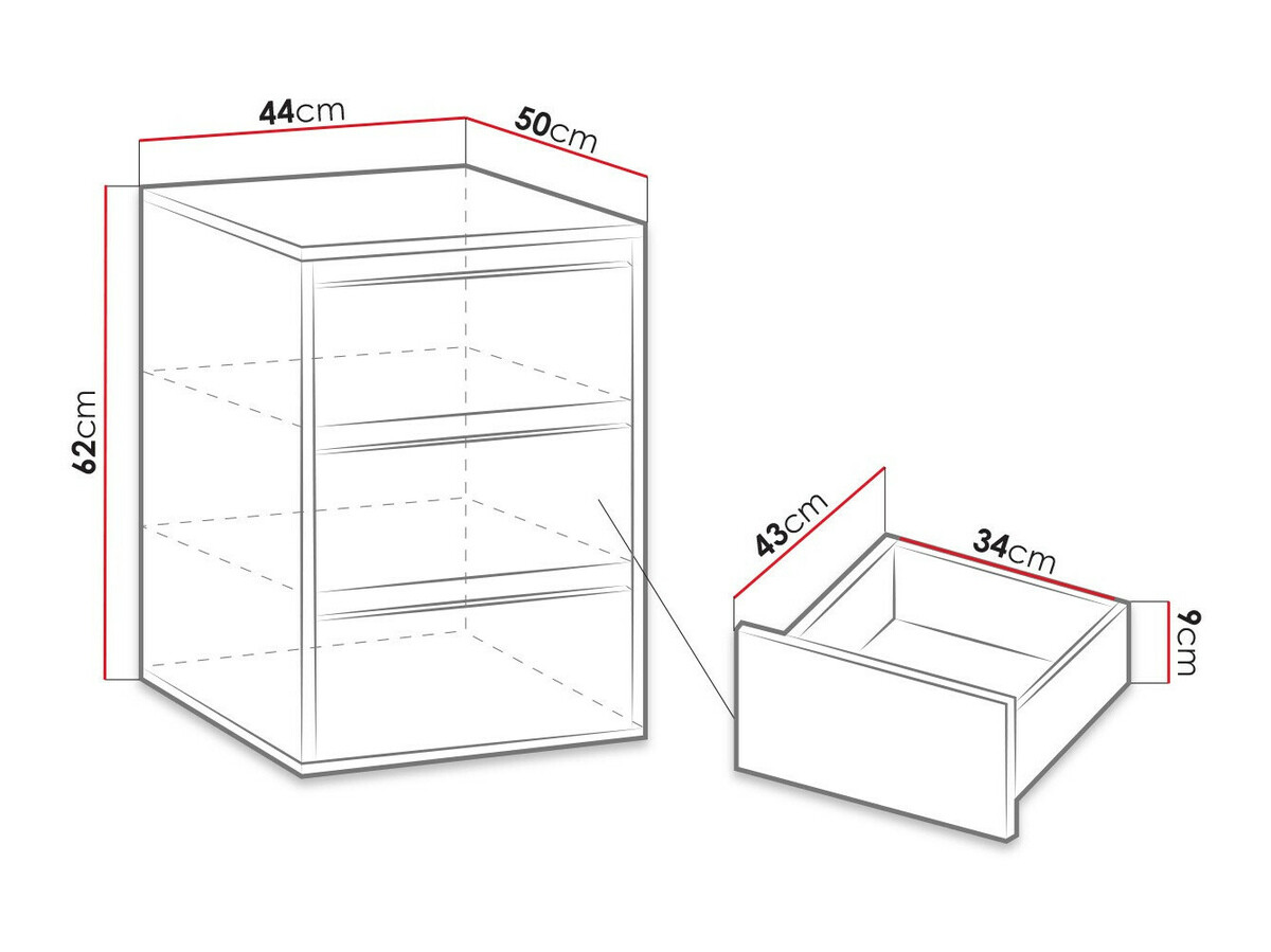 Schubladenblock Catromi 124 (Monastery Eichenholzoptik)
