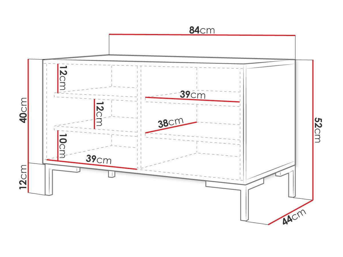 Schuhschrank Nomal (Weiß + Gold)