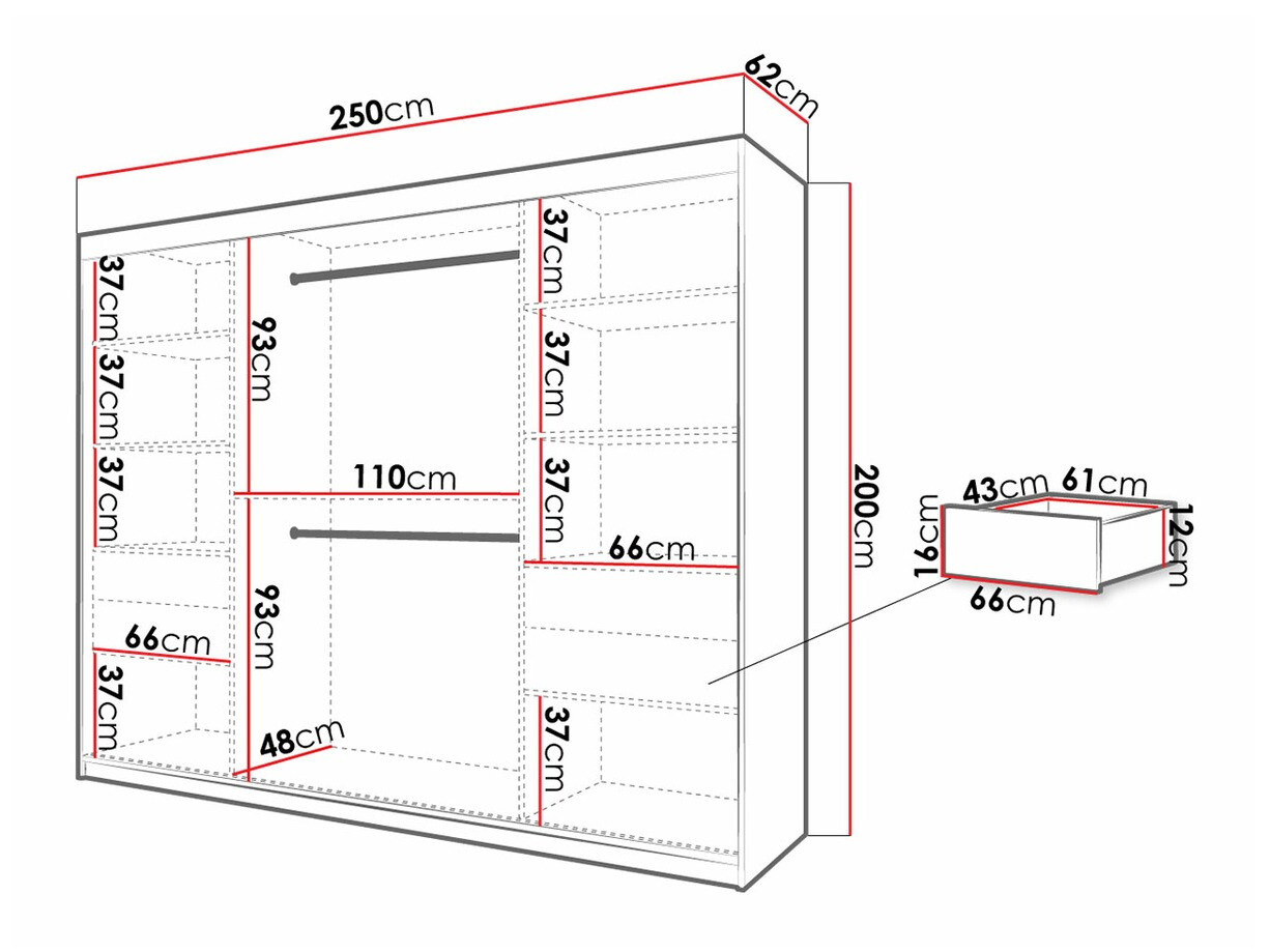 Kleiderschrank Hartford 285 (Artisan Eichenholzoptik)