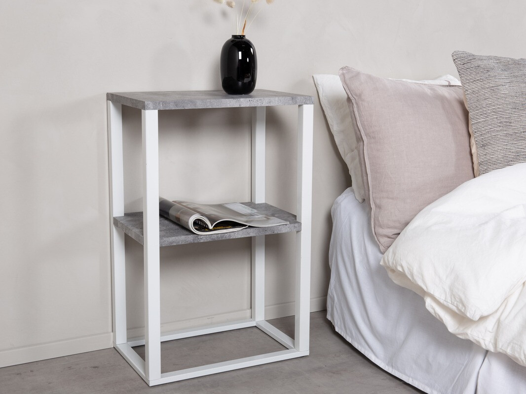 Beistelltisch Dallas 260 (Beton + Weiß)
