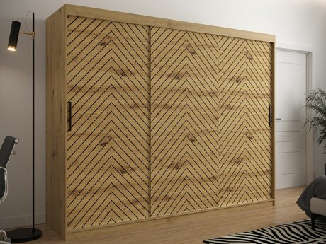 Kleiderschrank Hartford 316 (Artisan Eichenholzoptik + Schwarz)