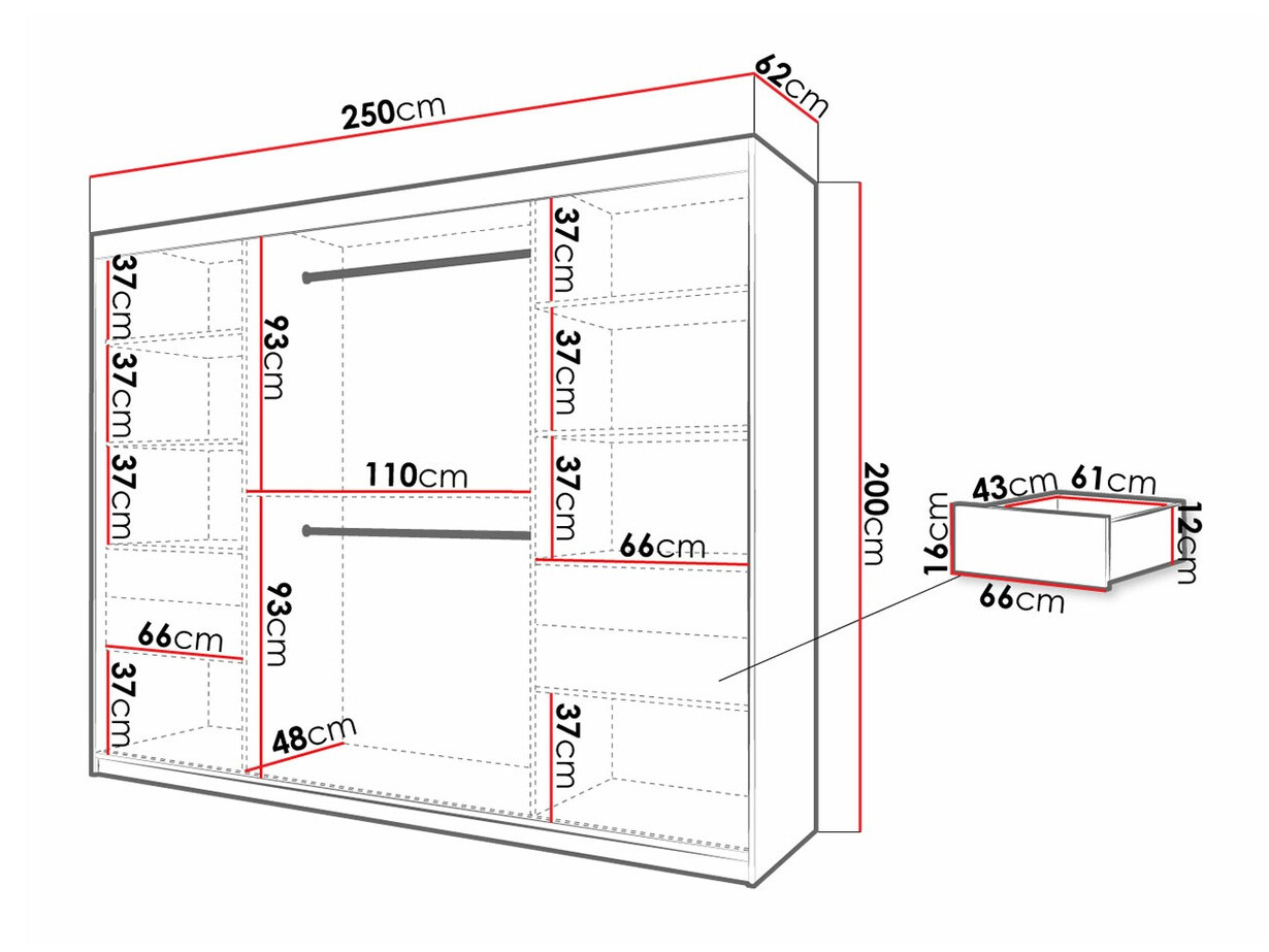 Kleiderschrank Hartford 317 (Artisan Eichenholzoptik + Schwarz)
