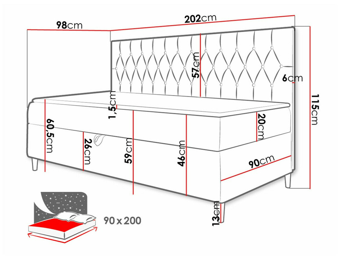 Boxspringbett Lucus II (Soft 017 + Fresh 11)