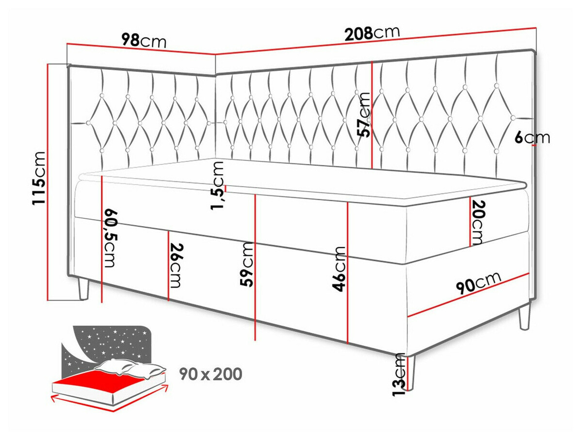Boxspringbett Lucus III (Soft 017 + Fresh 11)
