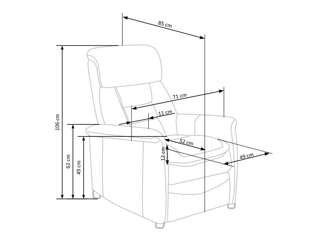 Sessel Liegesessel Houston 1030 (Beige)