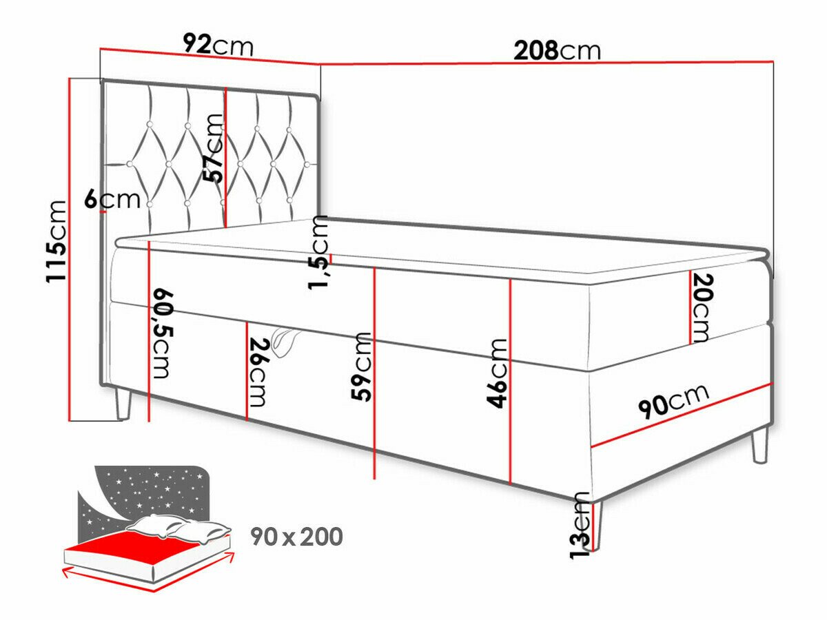 Boxspringbett Lucus VII (Soft 017 + Fresh 9)