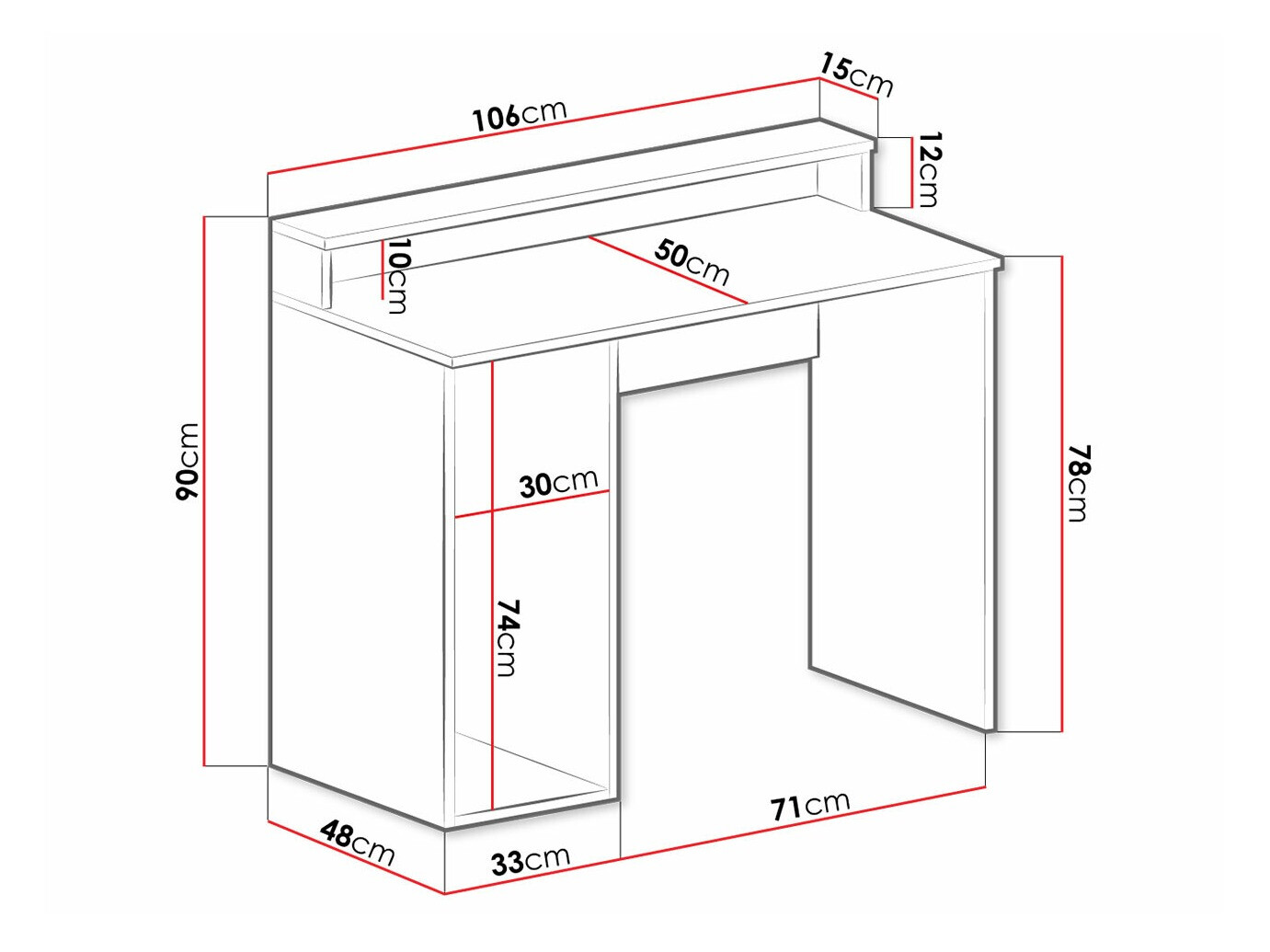 Gaming-Schreibtisch Lila I (Weiß)