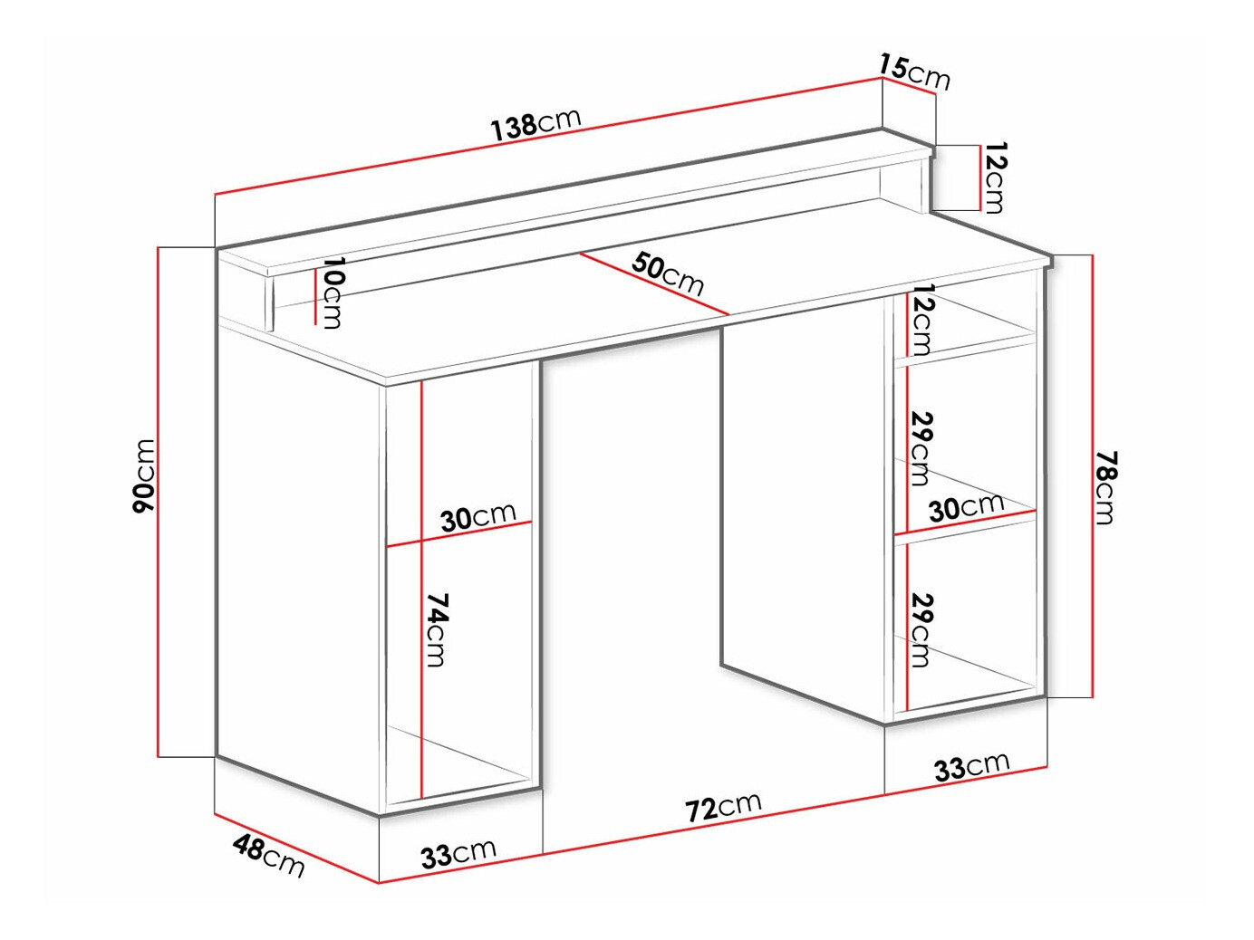 Gaming-Schreibtisch Lila (Weiß)