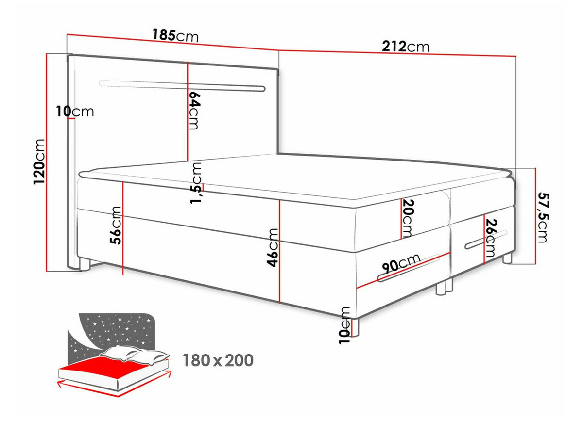 Boxspringbett Pluvia (Soft 033)