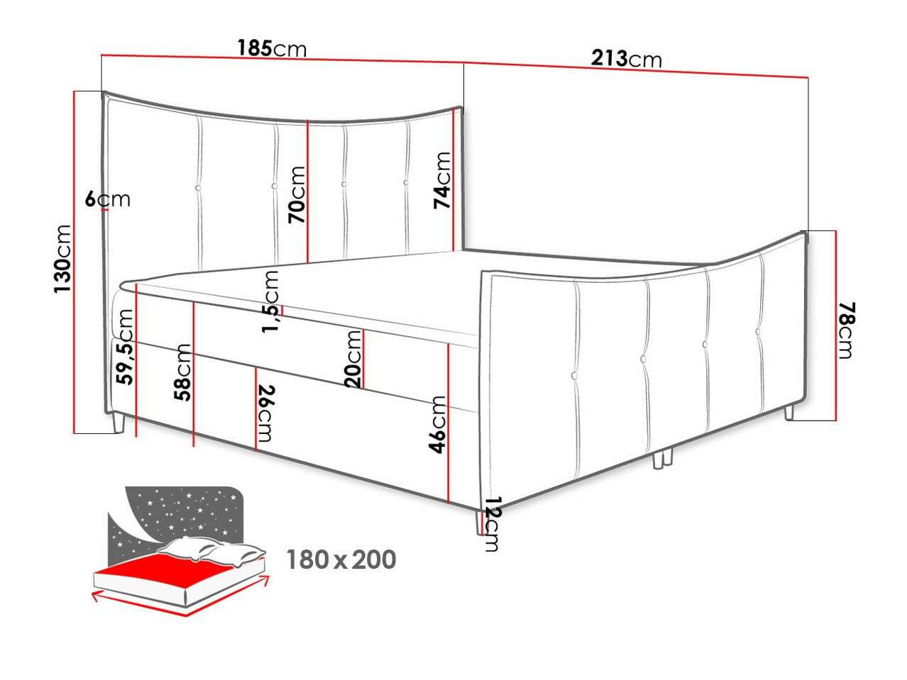 Boxspringbett Baltimore 177 (Fresh 4)
