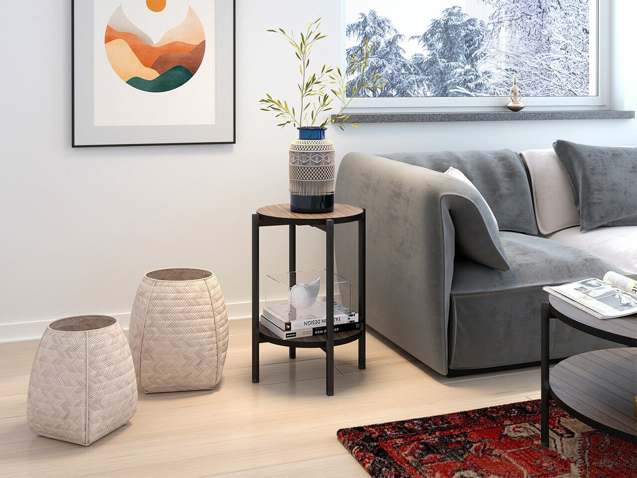 Beistelltisch Comfivo 221 (Braun + Schwarz)