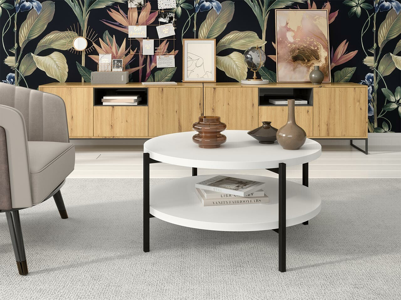 Couchtisch Providence 177 (Weiß + Schwarz)