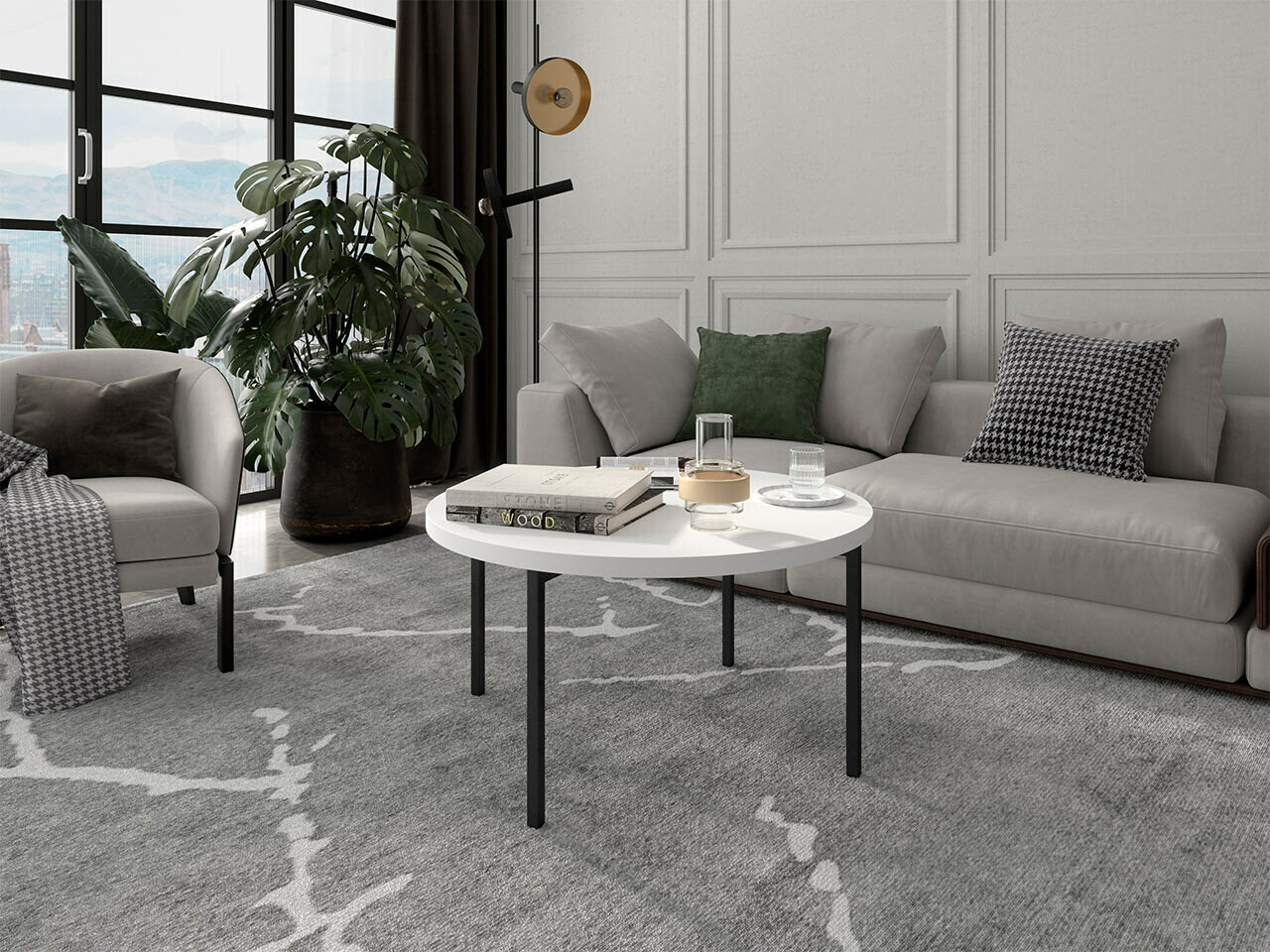 Couchtisch Providence 178 (Weiß + Schwarz)
