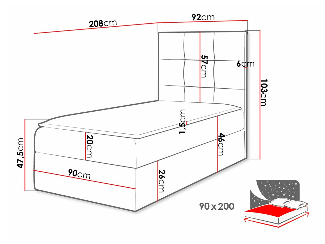 Boxspringbett Baltimore 180 (Soft 010)