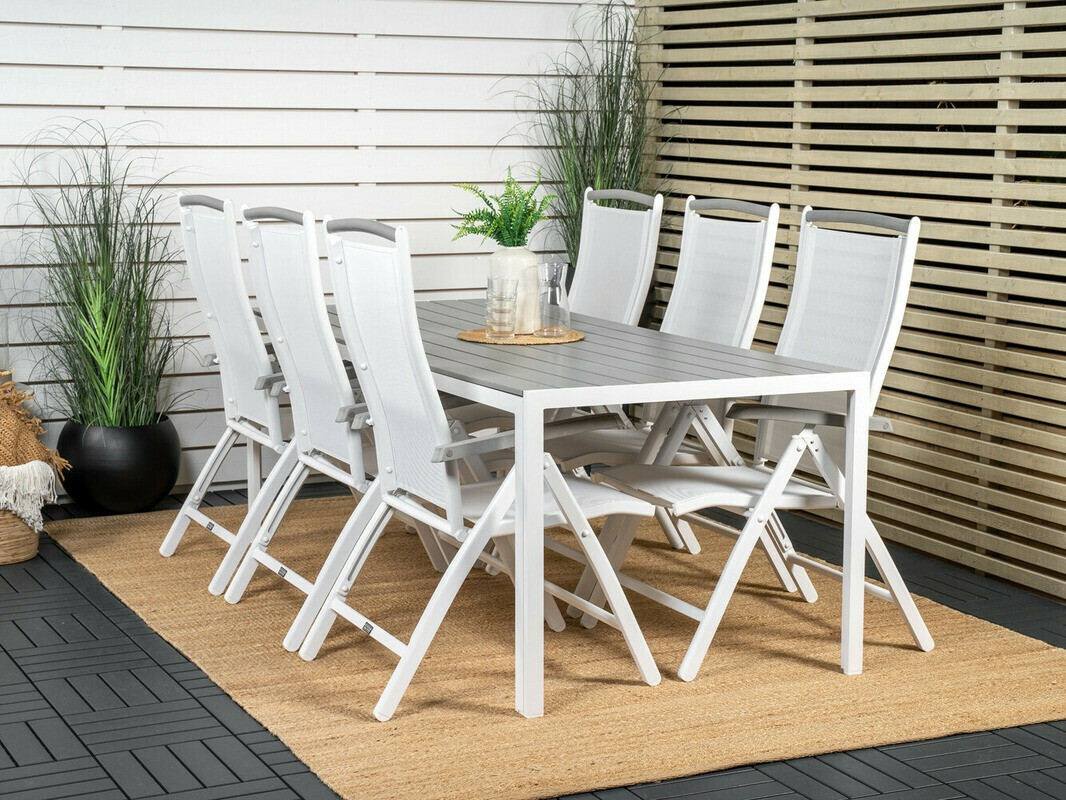 Tisch und Stühle Dallas 2325 (Weiß + Grau)