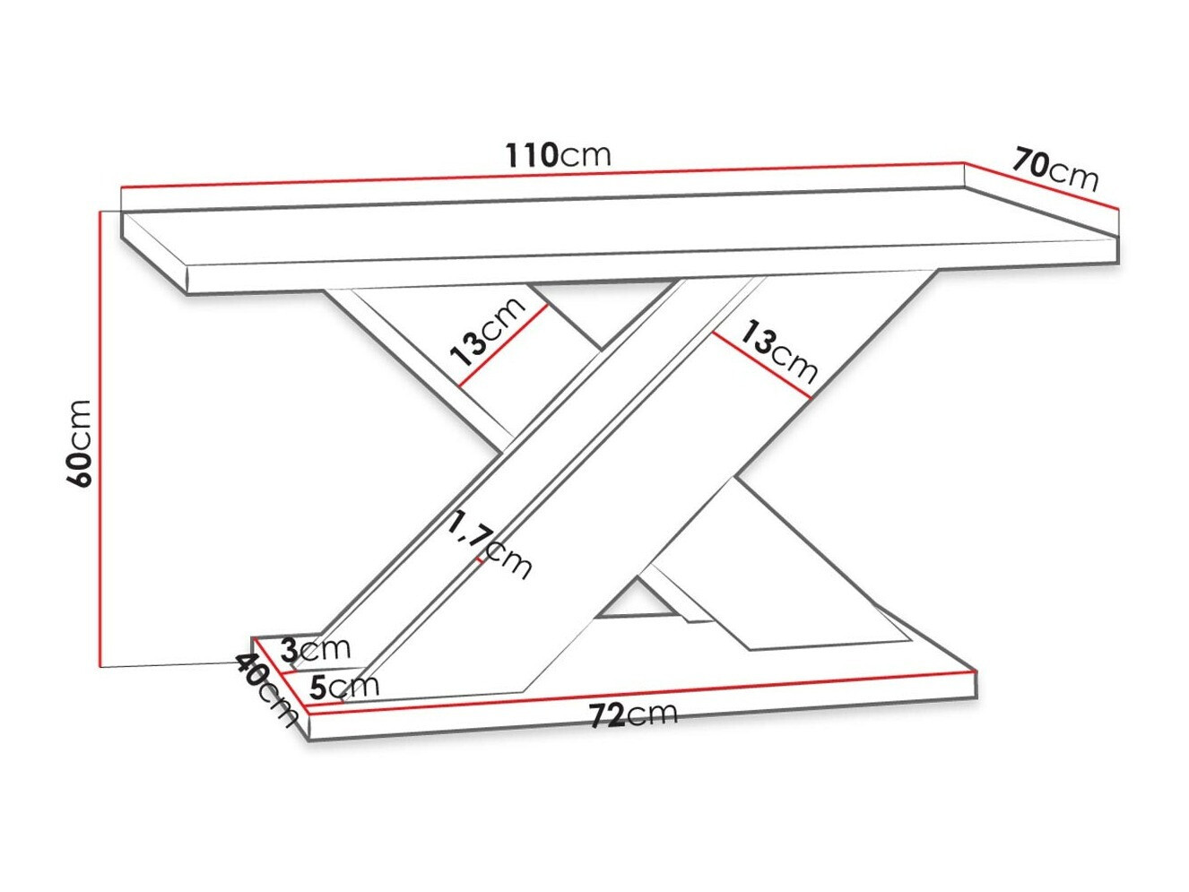 Couchtisch Goodyear 116 (Artisan Eichenholzoptik + Schwarz)