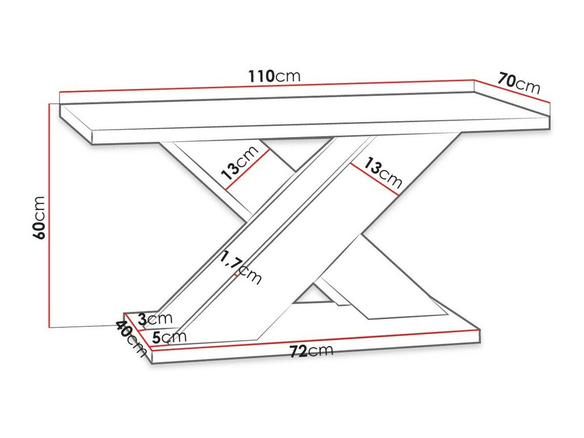 Couchtisch Goodyear 116 (Grau + Schwarz)