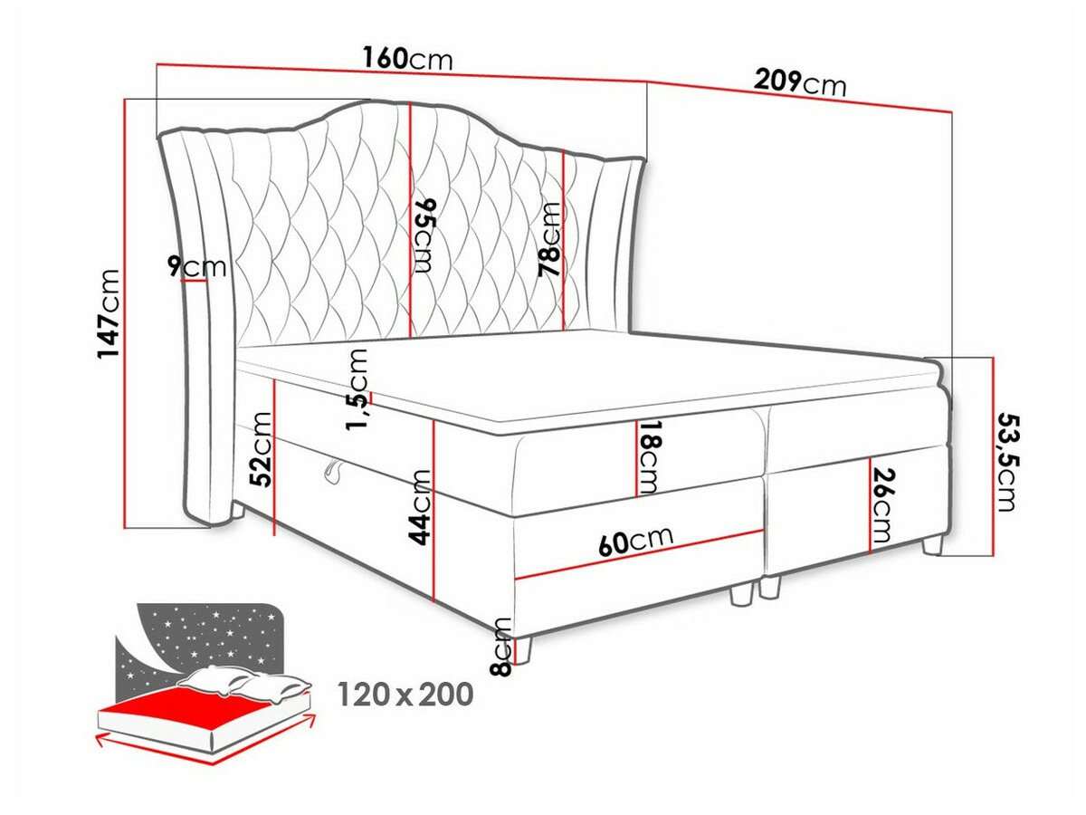 Boxspringbett Baltimore 183 (Fresh 37)