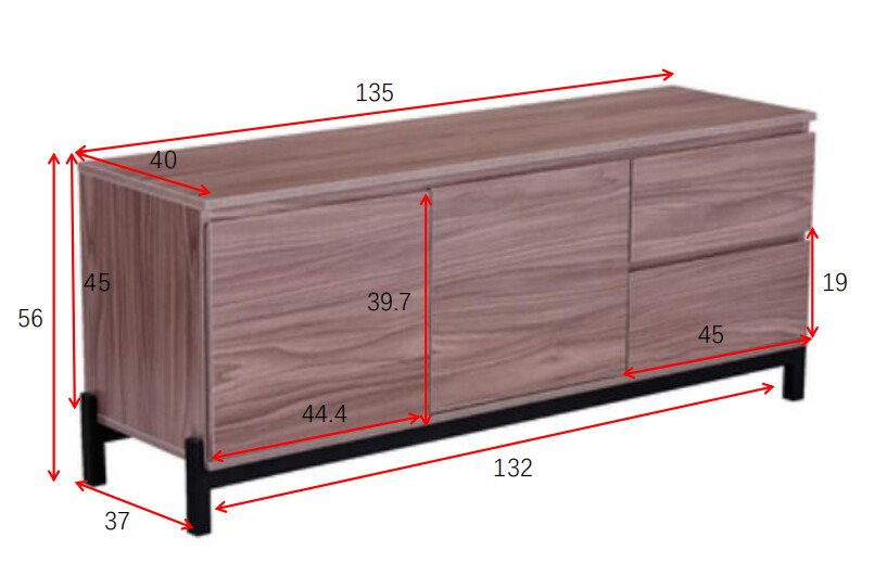 Kommoden Dallas 3238 (Nussholzoptik)