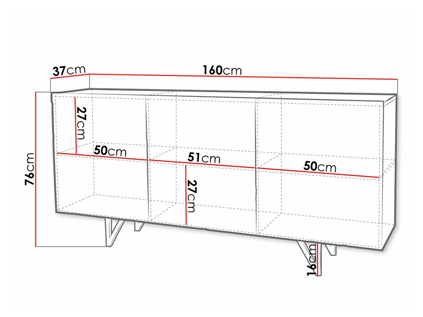 Sideboard Audis (Weiß + Weiß glänzend)