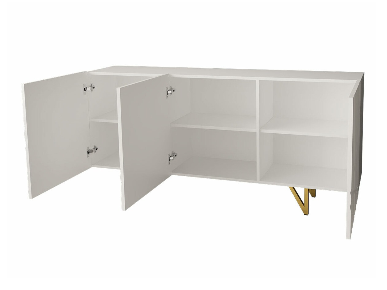 Wohnzimmer-Sets Audis (Weiß + Weiß glänzend)