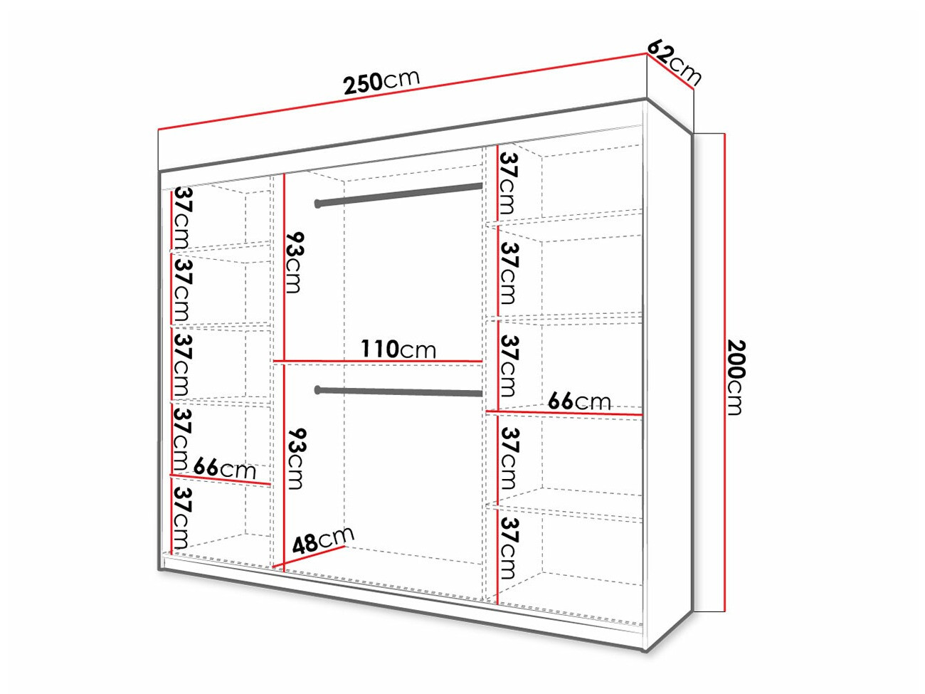 Kleiderschrank Anulio III (Weiß)