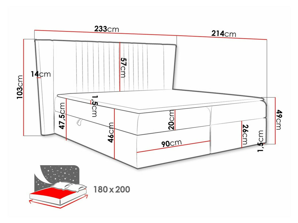 Boxspringbett Baltimore 184 (Magic Velvet 2239)