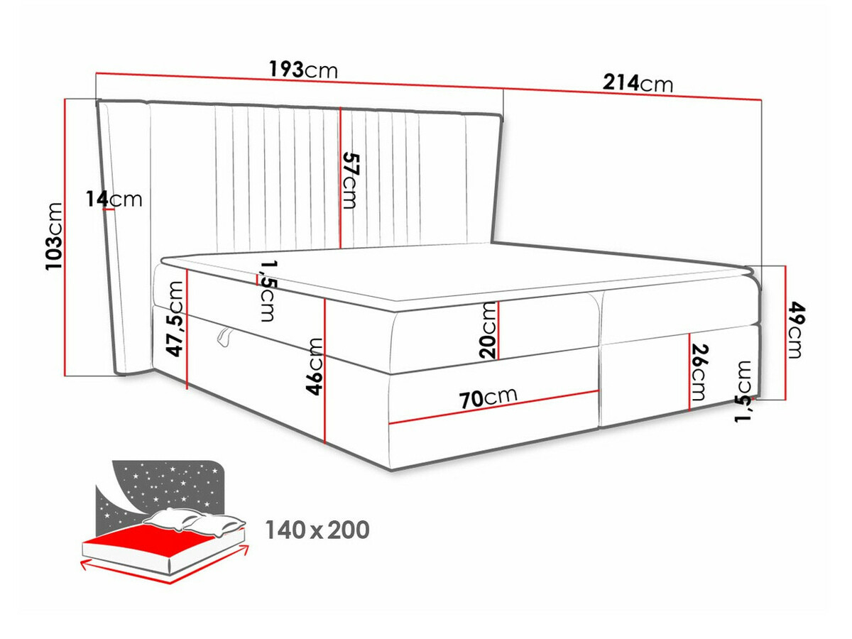Boxspringbett Baltimore 184 (Magic Velvet 2273)