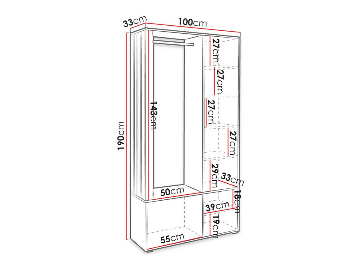 Flurgarnitur Vinea (Weiß + Schwarz)
