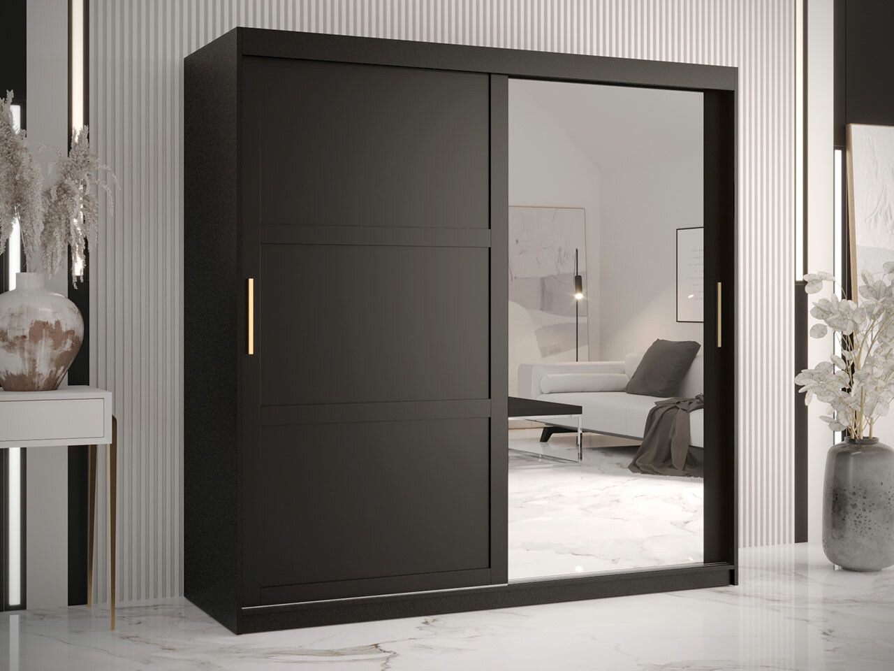 Kleiderschrank Ferfere 104 (Schwarz)