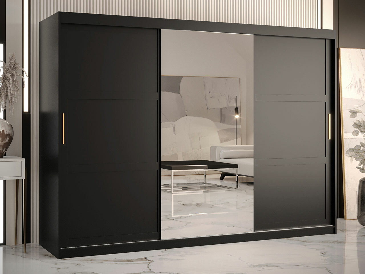 Kleiderschrank Ferfere 105 (Schwarz)